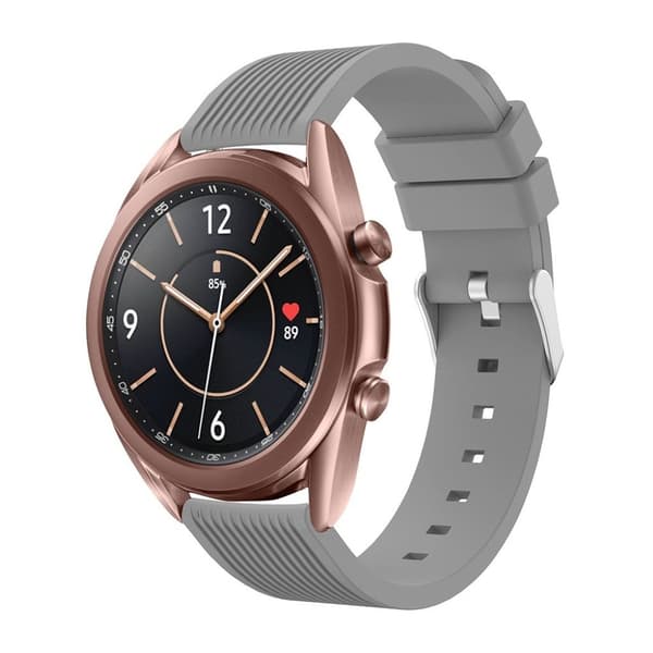 Samsung Galaxy Watch 3 (41 mm) nålestripeformet silikonarmbånd - Grå Silver grey