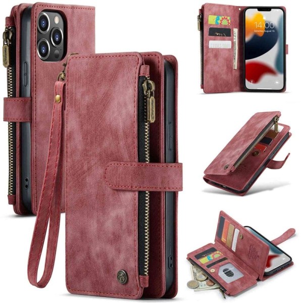 CaseMe zipper-wallet phone case for iPhone 13 Pro Max - Red Red