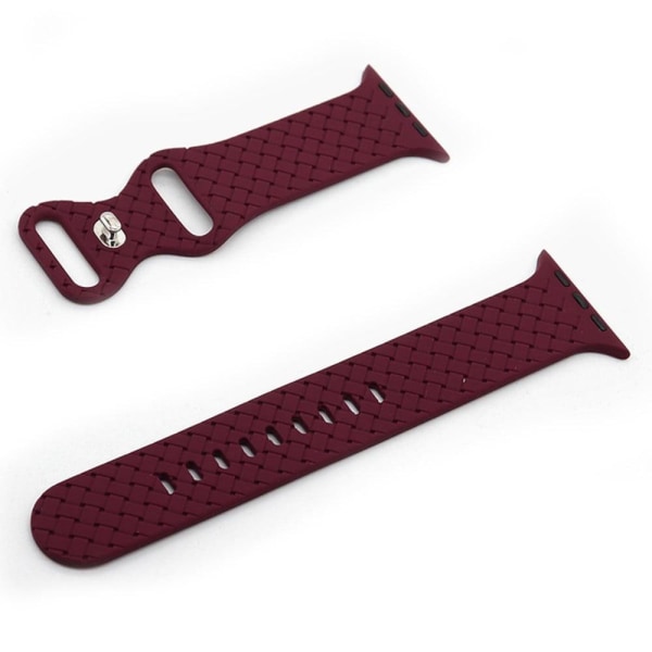 Apple Watch Series 8 (41mm) woven texture silicone watch strap - Röd