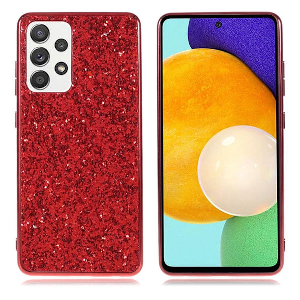 Glitter Samsung Galaxy A52 5G kotelot - Punainen Red