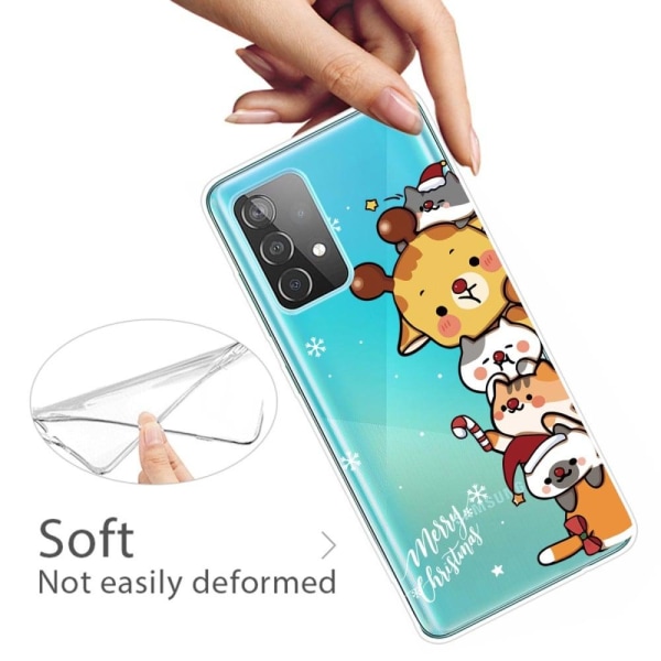 Jul Samsung Galaxy A53 5G fodral - Söta Staplade Djur Brun