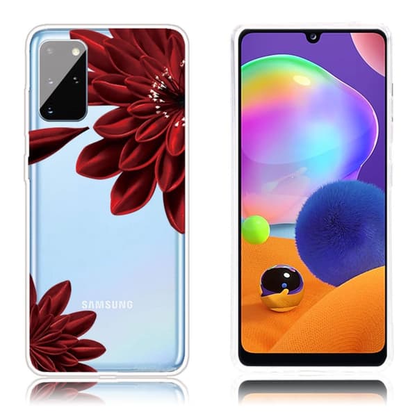 Deco Samsung Galaxy A31 kotelot - Punainen Kukka Red