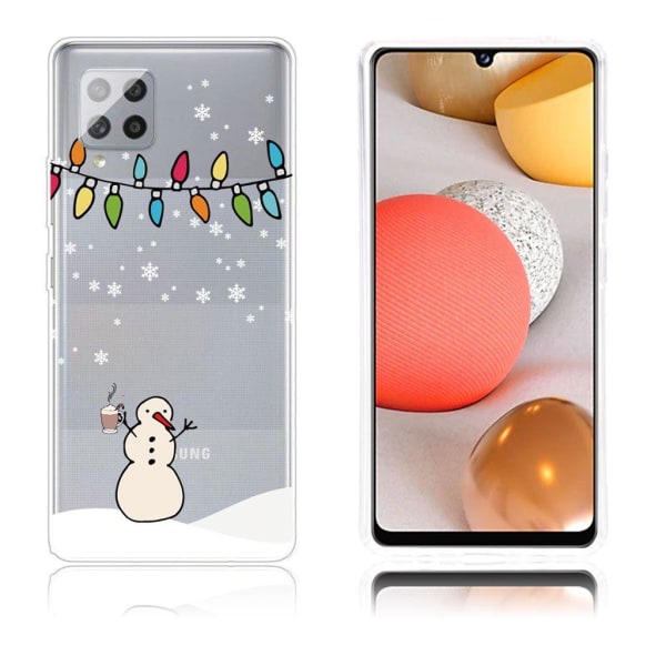 Christmas Samsung Galaxy A42 5G fodral - snögubbe and Snow Vit