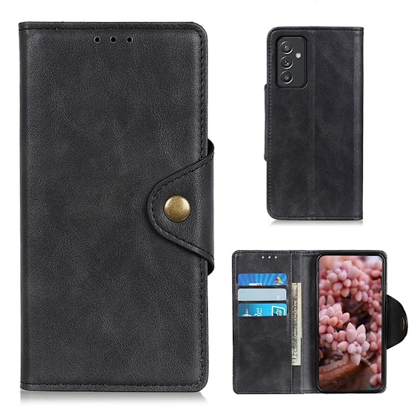 Alpha Samsung Galaxy A82 5G læder flip etui - Sort Black