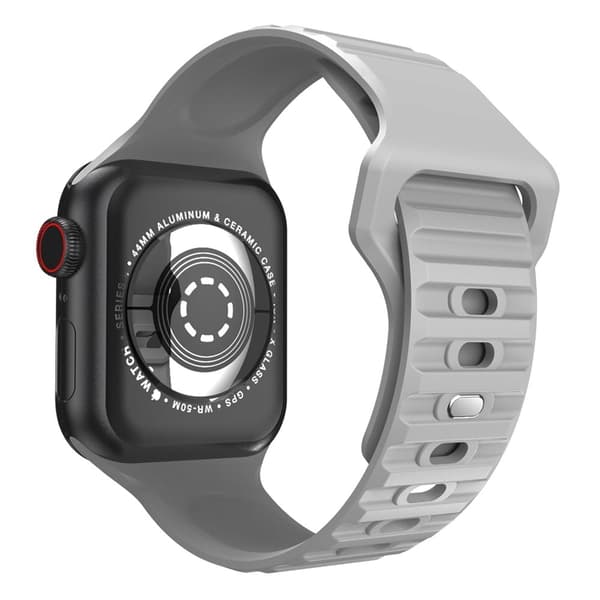 Apple Watch Series 8 (41mm) raidallinen silikoninen ranneke - Harmaa Silver grey