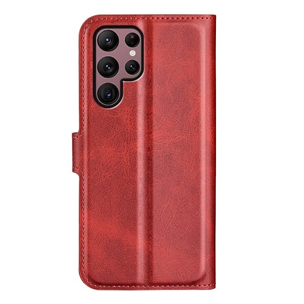 Lompakko Nahkakotelo For Samsung Galaxy S23 Ultra - Punainen Red