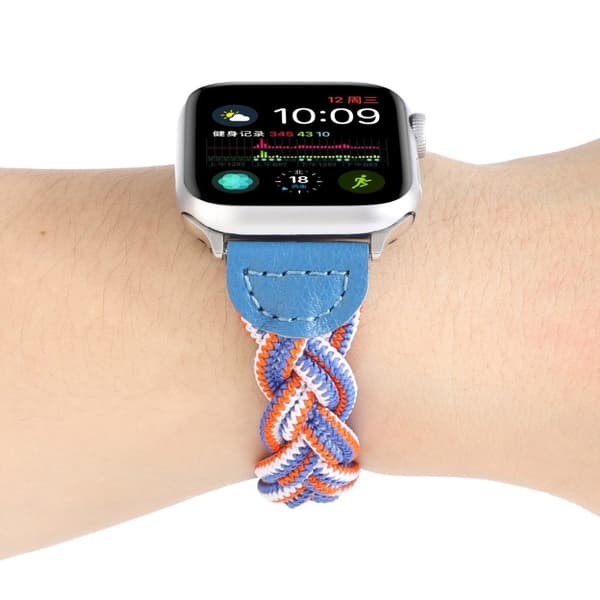 Apple Watch Series 6 / 5 44mm woven braid watch band - Sky Blue Camouflage multifärg