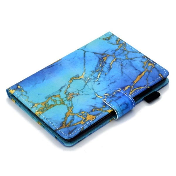 Amazon Kindle (2019) pattern leather case with stylus pen holder Blue