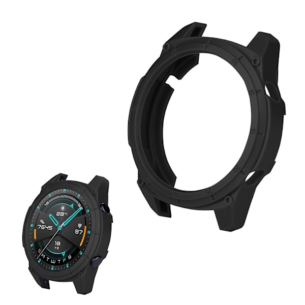 Huawei Watch GT 2 46mm yksivärinen urheilutyylinen suojus - Musta Black