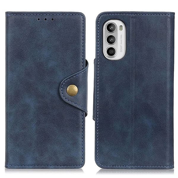 Alpha läder Motorola Moto G52 fodral - Blå Blå