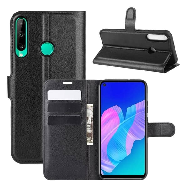 Klassisk Huawei P40 Lite E flip etui - Svart Black