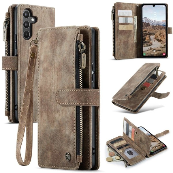 CaseMe zipper-wallet phone case for Samsung Galaxy A34 5G - Brow Brun