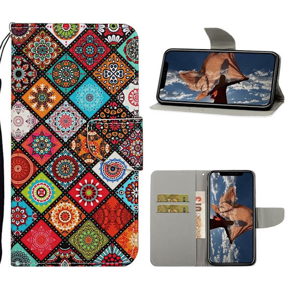Wonderland iPhone 12 Pro Max flip etui - Mandala-Blomst Multicolor