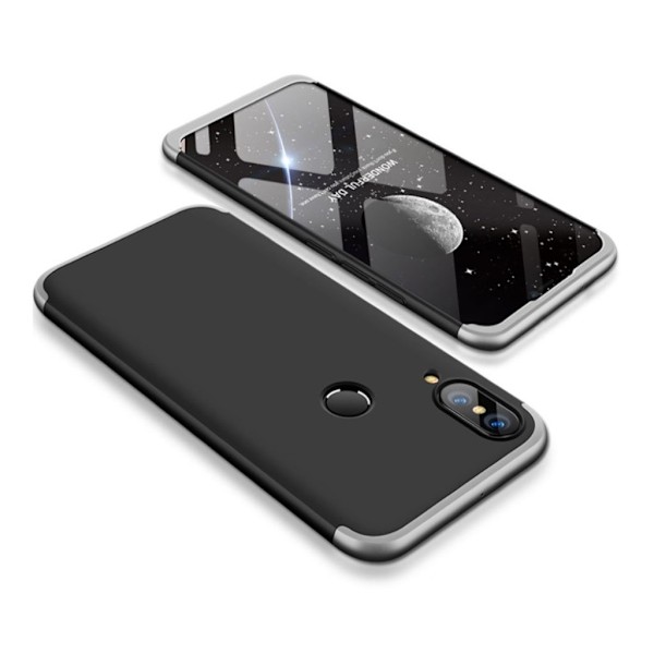 GKK Huawei P20 Lite avtagbart 3-delat matt fodral - Silver / Svart multifärg