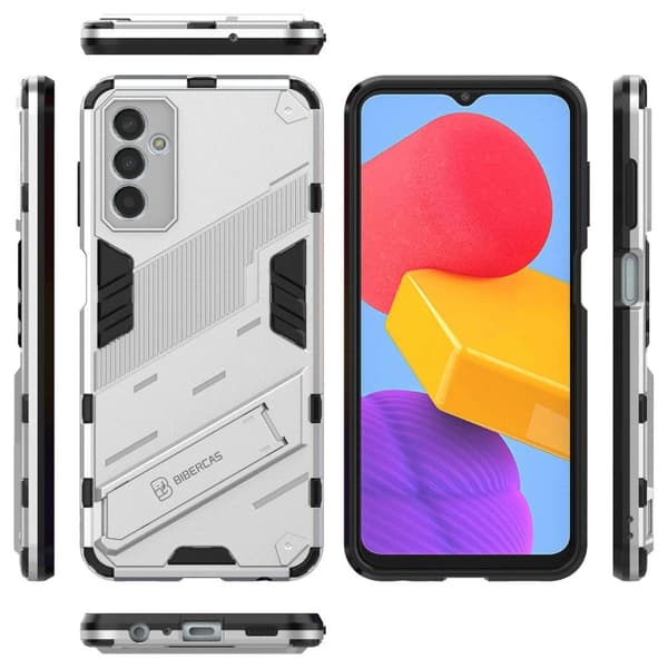 Stöttåligt Samsung Galaxy M13 4G hybridskal - Silver/Grå Silvergrå