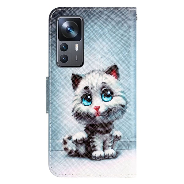 Wonderland Xiaomi 12T / 12T Pro / K50 Ultra Flip Etui - Blå Øjne Kat Blue