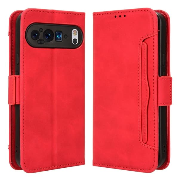 Lommebok-etui i moderne skinn-design Google Pixel 9 - Rød Red