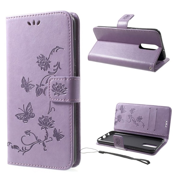 Huawei Mate 10 Lite Læder etui med unik tryk - Lilla Purple
