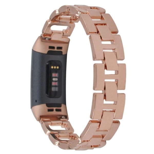 Fitbit Charge 5 aluminiumklockarmband med strassdekor - Roséguld Rosa