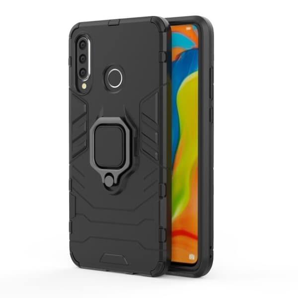 Huawei P30 Lite Fingerring Hybrid Etui - Svart Black