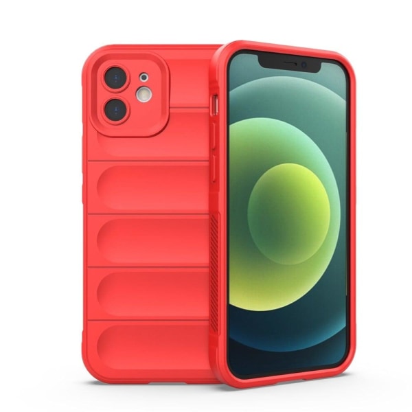 iPhone 12 6,1 tommer Drop Protection Rugged Back Shell Flexible Phone Protector Case - Rød Red