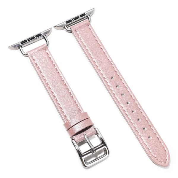 Apple Watch (45 mm) urrem i enkelt læder - Lyserød Pink