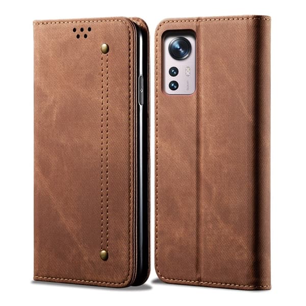 Jeans Xiaomi 12 Pro flip etui - Brun Brown