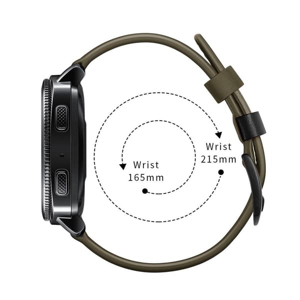 Samsung Gear Sport stitching dekorations ægte læder Urrem - Grøn Green