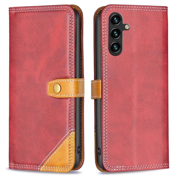 BINFEN two-color leather case for Samsung Galaxy A14 - Red Red