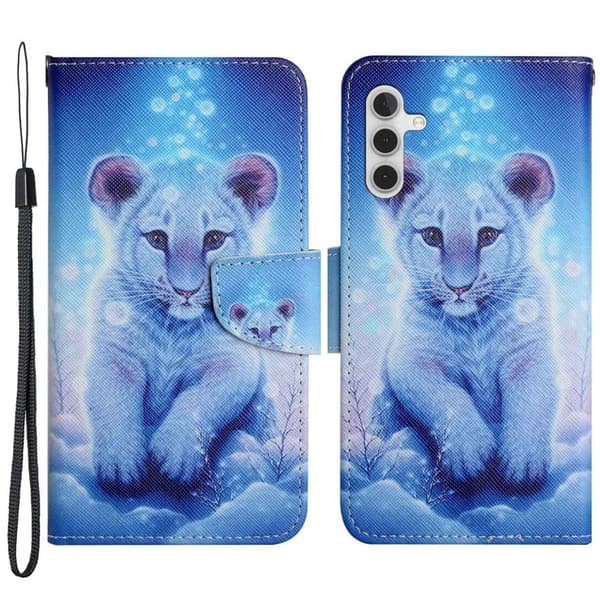 Wonderland Samsung Galaxy A14 Flippetui - Leopard Blue
