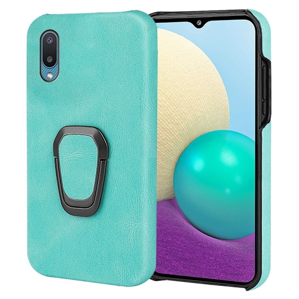 Stötsäkert läderfodral med oval kickstand för Samsung Galaxy M02 / A02 - Matcha Grön Grön