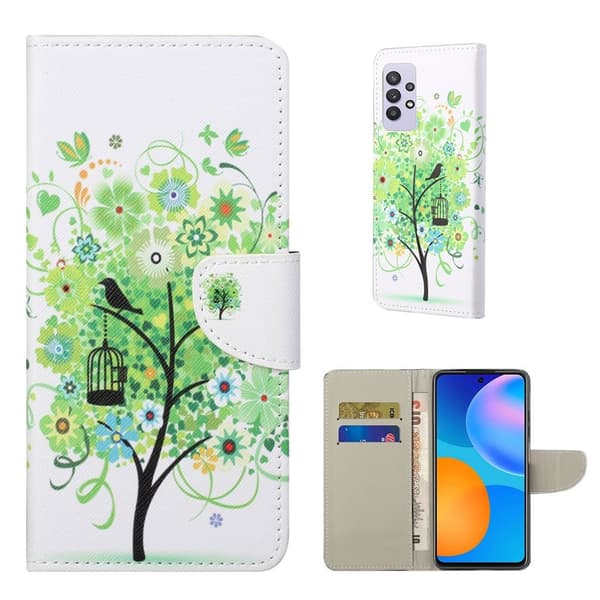 Wonderland Samsung Galaxy A32 Flip etui - Grønt træ Multicolor