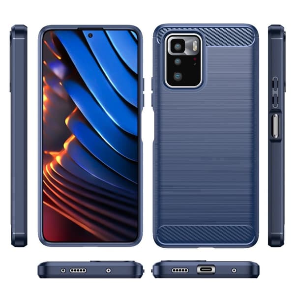 Carbon Flex Suojakotelo Xiaomi Poco X3 GT - Sininen Blue