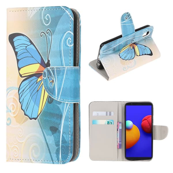 Wonderland Samsung Galaxy A01 Core flip etui - Blå Sommerfugl Blue