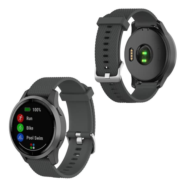 Garmin Vivoactive 4 silikone tekstureret Urrem - Grå Silver grey