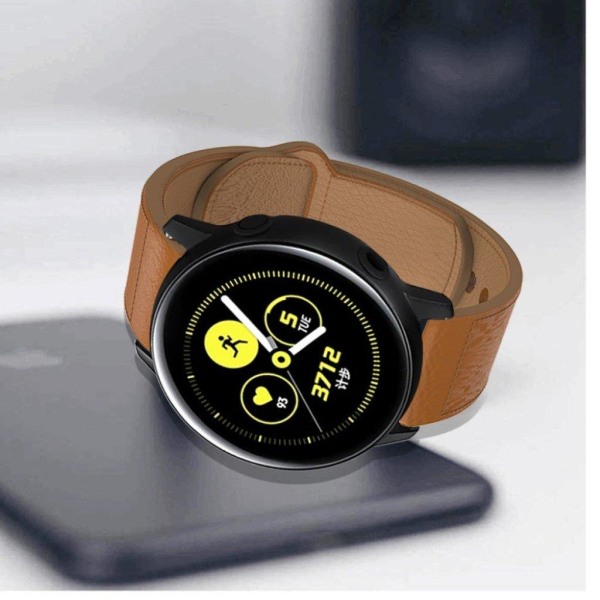 Apple Watch Series 5 44mm tofarvet ægte læder Urrem - Brun Brown