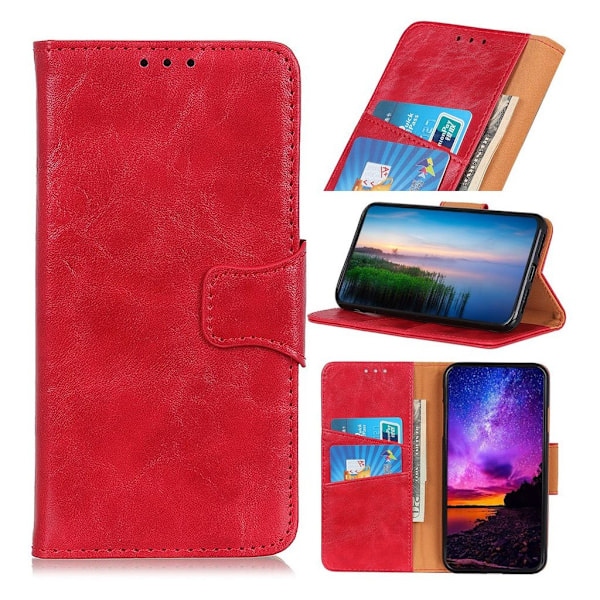 Neptune LG K20 (2019) leather kotelot - Punainen Red