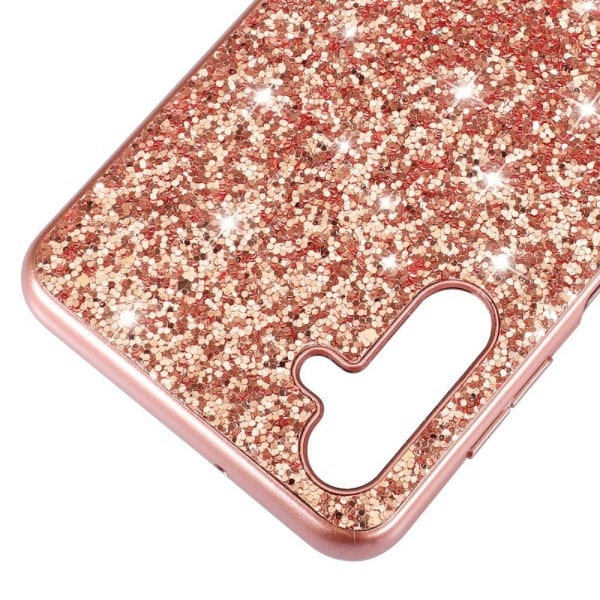 Glitter Samsung Galaxy A54 Fodral - Roséguld Rosa