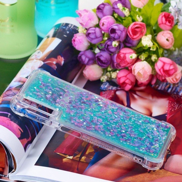 Samsung Galaxy A7 (2018) glitter pulver stødsikkert etui - Grøn Green