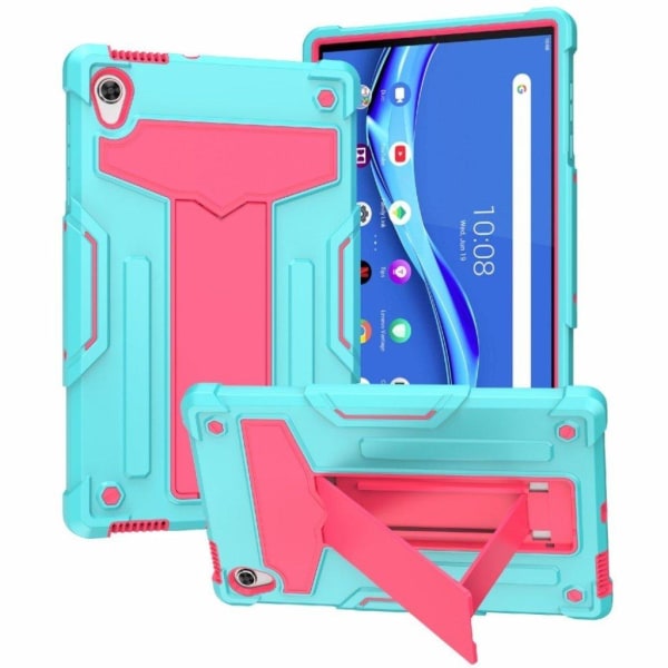 Lenovo Tab M10 HD Gen 2 T-Shaped kickstabd + silikonecover - Cyan / Rose Pink