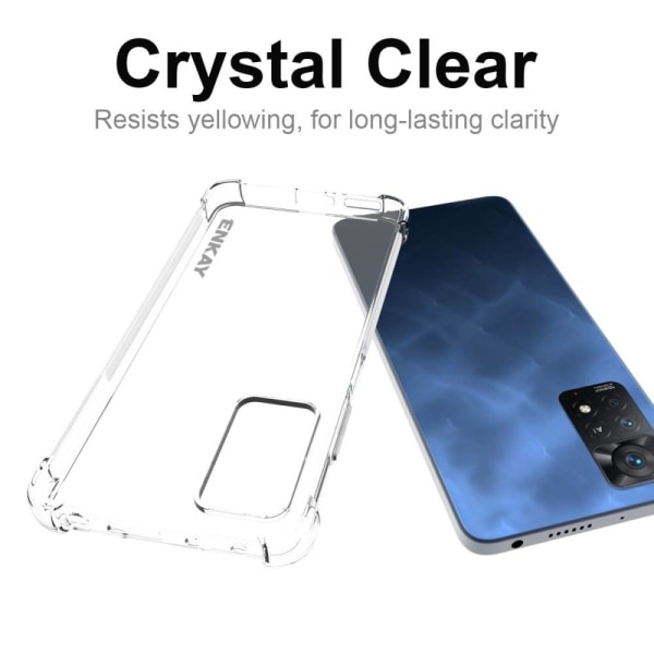 ENKAY klart faldsikkert etui til Xiaomi Redmi Note 11 Pro 5G / Note 11 Pro Transparent