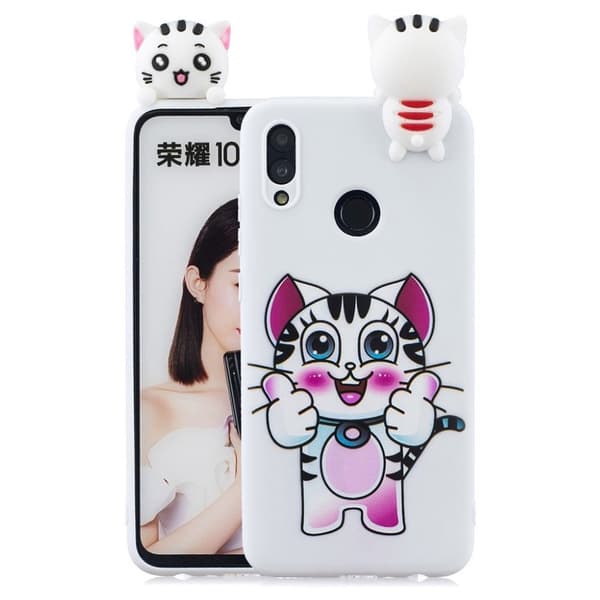 Huawei P Smart 2019 3D sødt dukke mønstret etui - Tiger Multicolor
