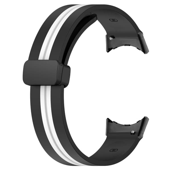 Google Pixel Watch tofarget klokkerem i silikon - Svart / Hvit Black