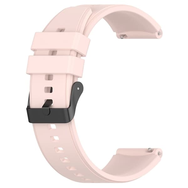 20 mm enkel silikoneurrem til Samsung-ur med sort spænde - Lyserød Pink