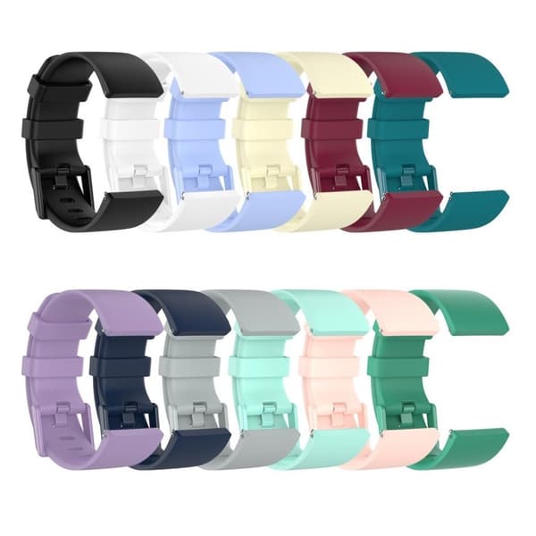 Fitbit Versa 2 / Versa Lite silikoninen kellonauha - Musta / Koko: L Black