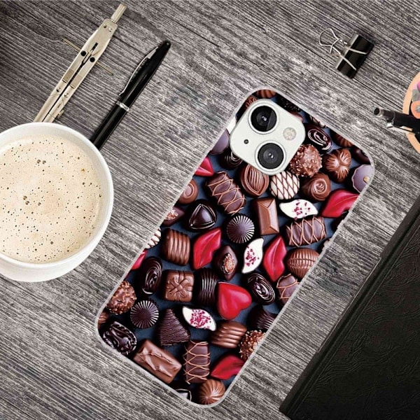 Deco iPhone 14 Plus skal - Choklad I Olika Former multifärg