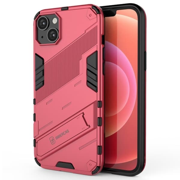 Stødsikkert hybridcover med et moderne touch til iPhone 14 Plus - Rose Pink