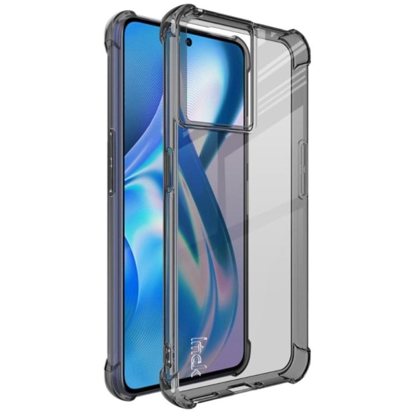 IMAK Airbag-skydd för OnePlus 10R / Ace - Genomskinlig Svart Transparent