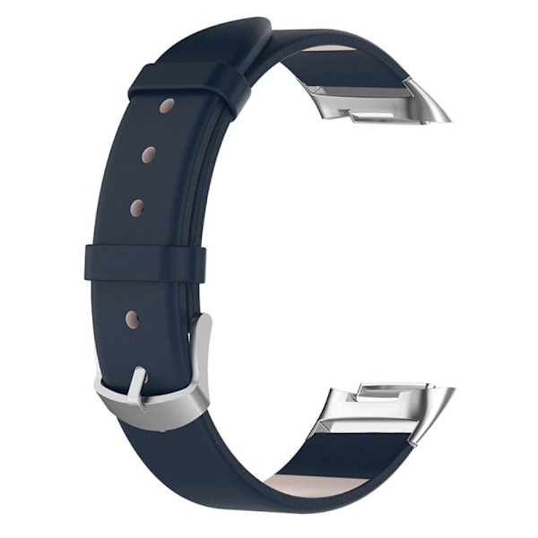 Fitbit Charge 5 urrem i ægte læder - Mørkeblå Blue