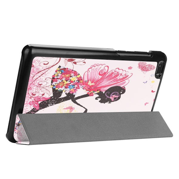 Lenovo Tab E7 mønstret tre-fold læderetui - Fe og Sommerfugle Multicolor